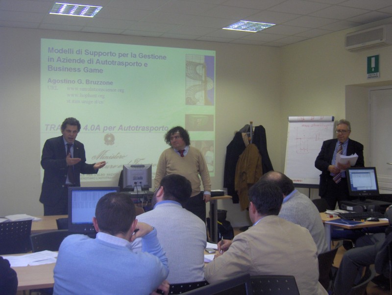 Professional Training based on TRAMAS 4.0A for Logistics and Transportation Company Managers in Rome by Prof.Bruzzone, Dr.Bossa and Dr.Capasso