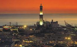 Genoa Lighthouse at Sunset