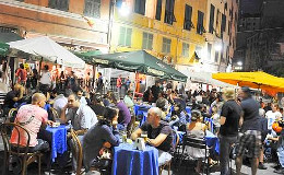Genoa Night Life at Piazza delle Erbe