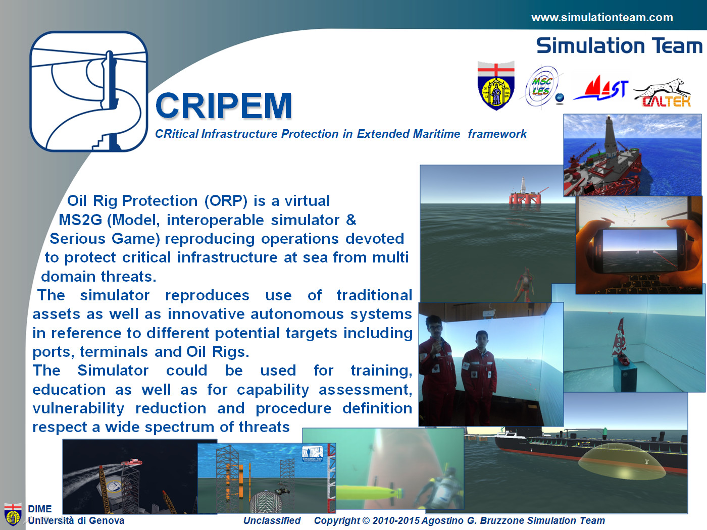 CRIPEM - CRitical Infrastructure Protection in Extended Maritime  framework