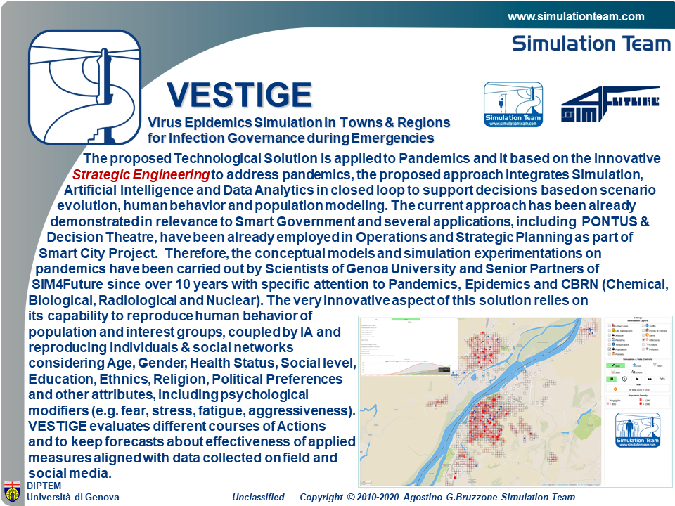  VESTIGE -
Virus Epidemics Simulation in Towns & Regions for Infection Governance during Emergencies
by SIM4Future, Simulation Team